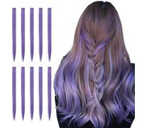 Sofeiyan Colored Hair Extensions Straight Hairpiece 22 Inch 10 Pcs Colorful Clip in Hair Extensions Synthetic Colored Party Highlights for Women, Grey Purple