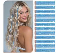 Sofeiyan Hair Extensions Clip in,20 Inch Glitter Hair Tinsel for Women | Sky Blue 12Pcs Synthetic Clip in Hair Tinsel,DIY Shimmer Hair Extensions for Party Cosplay Ball