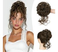 Sofeiyan Messy Bun Hair Piece Curly Wavy Hair Bun Extensions Synthetic Tousled Updo with Tendrils Hairpieces Bun Donut Accessories Scrunchies for Women, 8/10