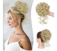 Sofeiyan Messy Bun Hair Piece Curly Wavy Hair Bun Extensions Synthetic Tousled Updo with Tendrils Hairpieces Bun Donut Accessories Scrunchies for Women,24/613