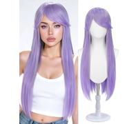 Sofeiyan Wigs for Woman,Universal Cosplay Wig with Bang,Lavender Purple Wig | 31 Inch Long Straight Anime Costume Wig,Heat-Resistant Synthetic Hair for Halloween Party Fancy Dress Comic Con Pantomime
