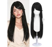 Sofeiyan Wigs for Woman,Universal Cosplay Wig with Bangs,Black Wig | 31 Inch Long Straight Anime Costume Wig,Heat-Resistant Synthetic Hair for Halloween Party Fancy Dress Comic Con Pantomime