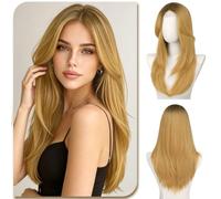 Sofeiyan Wigs for Women,22 Inch Long Straight Wig with Curtain Bangs | Small Lace Front Wigs with Natural Hairline,Layered Synthetic Wig for Women Daily Party Prom Cospaly,Light Ash Brown Ombre