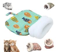 Sofenthiss Cozy Pet Nest for Cats and Dogs, Soft Cat Dog Sleeping Bag, Plush Self-Warming Bed Cave, Snuggle Sack and Pet Mat for Small Pets, Cats and Small Dogs (Green(B), 18In*22in)