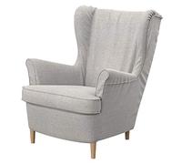 Soferia Replacement Compatible Cover for Strandmon Armchair, fabric Naturel Beige