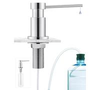 Sofetiy Soap Dispenser Kitchen Built-In Detergent Dispenser with Stainless Steel Nuts, Soap Dispenser Stainless Steel with 300 ml Bottle and 1.25 m Extension Hose, Soap Dispenser Made of Copper,