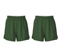 Soffe Girls' Authentic Cheer Shorts - Soft Cotton Blend Gym Shorts for Cheerleading, Dance, Running, Fitness, Dark Green Heather, M
