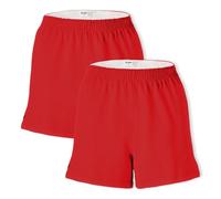 Soffe Womens Authentic Cheer Short, Red (2-Pack), S (Pack of 2)