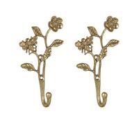 SOFFEE DESIGN 2pcs Metal Dark Gold Coat Hooks with 3D Bee & Flowers Shape, for Entryway, Bathroom, Bedroom Farmhouse Decoration