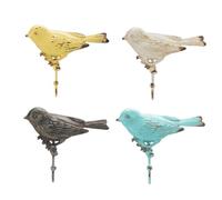 SOFFEE Design Coat Hooks Vintage Farmhouse Decoration, Wall Mounted Hanging Metal Rack Hooks Excellent for Coats, Bags, Hats - Birds Shape - Set of 4