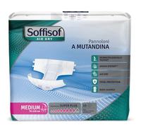 Soffisof Air Dry Adult Diapers Super Plus M - 15x Adult Nappies - Disposable Incontinence Briefs - Up to 8.5 Drops Absorbency - for Men and Women - Single Pack