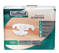 Soffisof Air Dry Adult Diapers with Belt Super L - 15x Incontinence Belt Diapers - Up to 8 Drops Absorbency - for Men and Women - Single Pack