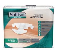 Soffisof Air Dry Adult Diapers with Belt Super M - 15x Incontinence Belt Diapers - Up to 8 Drops Absorbency - for Men and Women - Single Pack