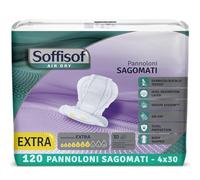 Soffisof Air Dry Incontinence Shaped Pads Extra - 120x Shaped Liners for Seniors and Adults - 4 Packs of 30 Pieces, Up to 7 Drops Absorbency - for Men and Women