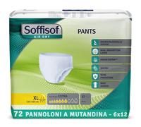 Soffisof Air Dry Pants Extra XL - 72x Incontinence Pants - 6 Packs of 12 Adult Diapers for Men and Women - 7 Drops Absorbency - XLarge (140-165 cm)