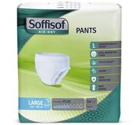 Soffisof Air Dry Pants Plus L - 14x Incontinence Pants - Adult Diapers for Men and Women - 6 Drops Absorbency - Large (110-150 cm) - Single Pack