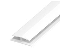 Soffit Joint/H Trim - White PVC Plastic Jointing Trim - 9mm Board Joint - 1.25m Lengths - 5 Pack