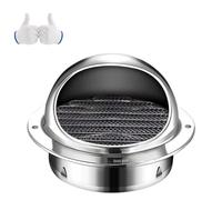 Soffit Vents 4 inch, 304 Stainless Steel Air Vent Covers for Walls, 2 6 8 10 12 inch Round Extractor Outlet with Built-in a Fly Screen Mesh, for Bathroom Office Kitchen Ventilation(190mm/7.5in)