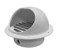 Soffit vents exterior,Vent cover, Round Wall Vent Cap Stainless Stell Air Vents,Black White Gray Hemispherical, Kitchen Exhaust Vents With Mesh(Light grey,100mm)
