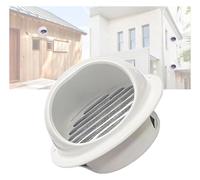 Soffit Vents Exterior,Vent Cover, Weatherproof Round Exhaust Grille Outlet Ventilation with Built-in Screen Mesh(White,160mm)