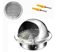 Soffit Wall Exhaust Vent Cover Outdoor Stainless Steel Louvered Grille Dryer Vent Cap with Screen Mesh Round Air Vent for Ducting Ventilation HVAC System Outlet Kitchen 50-300mm(140mm/5.5in)