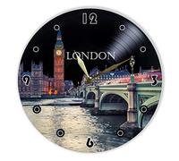 Sofi-G London vinyl clock painted - Wall Clock United Kingdom - Gift for London Lover - Original Wall Home Decor