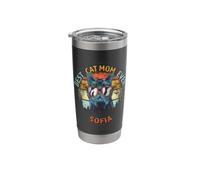 Sofia Best Cat Mom Ever Funny Custom Personalized Name Stainless Steel Insulated Tumbler