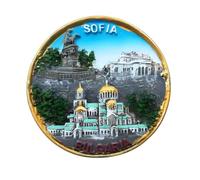 Sofia Bulgaria Alexander Nevsky BGR08 Cathedral Fridge Magnet | Magnetic Magnet 3D Souvenir Travel Holiday Collection - Monument Tsar Liberator Sofia Bulgarian Capital Balkans Europe