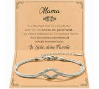 SOFIA FERRER Mother's Day Bracelet with Knots, Gift Mum from Daughter or Son Made of Stainless Steel for Mother's Day, Emotional Mother's Day Gifts for Mum, Mittelgroße, Metal, No Gemstone