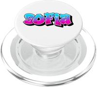 Sofia Graffiti Personalized Name Blue Pink Lettering PopSockets PopGrip for MagSafe