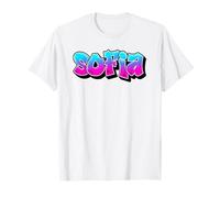Sofia Graffiti Personalized Name Blue Pink Lettering T-Shirt