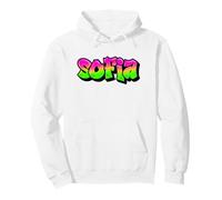 Sofia Graffiti Personalized Name Green Pink Lettering Pullover Hoodie