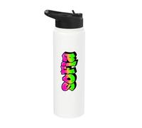 Sofia Graffiti Personalized Name Green Pink Lettering Stainless Steel Insulated Water Bottle