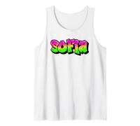 Sofia Graffiti Personalized Name Green Pink Lettering Tank Top