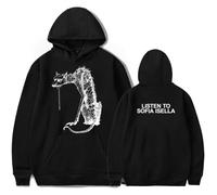Sofia Isella Merch The Dog Hoodie Long Sleeve Merch Unisex Pullover Sweatshirt For Fan (BLACK,L)