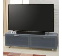 sofia large high gloss tv stand with glass top in grey