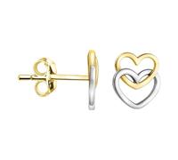SOFIA MILANI - Women's Earrings 925 Silver - Bicolor - Gold Plated - Heart Stud Earring - E1700