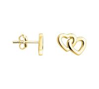 SOFIA MILANI - Women's Earrings 925 Silver - Gold Plated - Doubled Heart Stud Earring - E2579