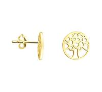 SOFIA MILANI - Women's Earrings 925 Silver - Gold Plated - Tree of Life and Hearts Stud Earring - 21000