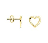 SOFIA MILANI - Women's Earrings 925 Silver - Gold Plated & with Zirconia Stones - Heart Stud Earring - E2578