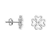 SOFIA MILANI - Women's Earrings 925 Silver - with Zirconia Stone - Heart Cloverleaf Stud Earring - 20998