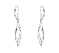 SOFIA MILANI - Women's Earrings 925 Silver - With Zirconia Stones - Feather Dangle Earring - E0871