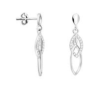 SOFIA MILANI - Women's Earrings 925 Silver - with Zirconia Stones - Oval Stud Earrings - 20543