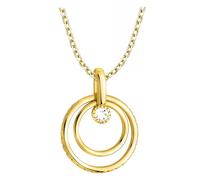 Sofia Milani - Women's Necklace 925 Silver - Gold Plated with Zirconia Stone - Circles Pendant - N0846