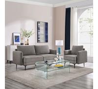 SOFIA MODERN SCANDI STYLE FABRIC LIVING ROOM 1+3 SEATER SOFA SET MOCHA