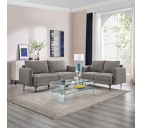 SOFIA MODERN SCANDI STYLE FABRIC LIVING ROOM 2+3 SEATER SOFA SET MOCHA