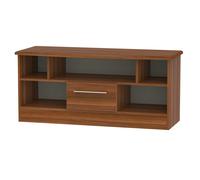 Sofia Ready Assembled 1 Drawer TV & Media Unit in Noche Walnut - Welcome Furniture | TJ Hughes