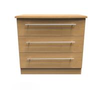 Sofia Ready Assembled 3 Drawer Chest in Modern Oak - Welcome Furniture | TJ Hughes