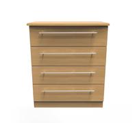 Sofia Ready Assembled 4 Drawer Chest in Modern Oak - Welcome Furniture | TJ Hughes