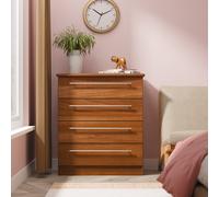 Sofia Ready Assembled 4 Drawer Chest in Noche Walnut - Welcome Furniture | TJ Hughes